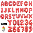 16  Green Red Letter Number Foil Balloon Birthday Wedding Celebration Party Deco