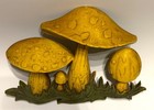 Vintage 70 s Mushroom Wall Art Hanging Retro Plastic Decor Dart Industries  7162