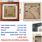 8x8 Picture Frames With 6x6 Opening Mat  8x8 Brown Square Photo Frame  Solid Woo