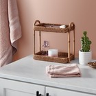 Natural Woven Rattan Tiered Bathroom Vanity Tray  Countertop Storage