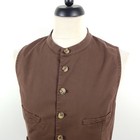 Luis Trenker Vest Mens Size 50 Brown Slim Cotton Stretch Traditional Gilet