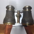 Atq 1860-80  chevalier Paris opera Glasses  binoculars W orig drawstring Pouch
