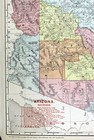 Rand Mcnally Indexed Atlas Arizona State Map 1896 Lithograph Antique