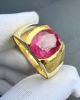 Natural Ruby Gemstone Ring With Real 14k Yellow Gold Men s Handmade Ring