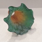 Vtg Amber Green Lily Lamp Shade Tulip Tiffany Style Blown Glass 6 5  Replacement