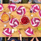 Grencian 96 Pcs Pink Volleyball Party Supplies Plates   Napkins For 24 Guests