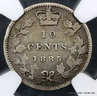 Key Date Ngc Vg08 1885 Canada Silver Ten Cents Victioria 10c Canadian Dime  bc1 