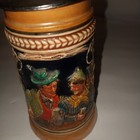 Vintage German Beer Stein 0 5l Pewter Lid Made In Germany Raised  Man Woman