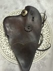 Vintage Leather Tapaderos Antique Hooded Leathers W  Conchos For Stirrups