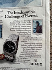 1989 Vintage 8x11 Print Ad For Rolex Oyster Watch Mt Everest Edmund Hillary
