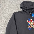 Adidas Hoodie Youth Medium Black Sweatshirt Drawstring Pocket Camo Trefoil Nwt