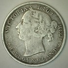 1890 Canada Newfoundland 20 Cents Silver Coin Circulated Very Fine - Vf Canadian