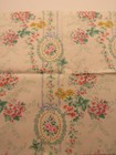 Authentic Antique French Cotton Wallpaper Print Fabric--large Piece-clean   Nice