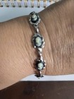 Vtg Nos Silver Tone Black White Cameo Bracelet