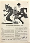 1946 American Mutual Insurance Devil Shadow Trouble Boston Ma Vintage Print Ad
