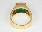 Vintage Style Natural  3 20ct Green Emerald Wedding Ring 14k Yellow Gold Plated
