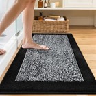 48x24 Long Bathroom Rugs Washable Non Slip  Black Bath Mat For Bathroom Floor