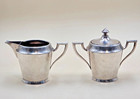 Vintage 1881 Rogers Silver Plate Creamer   Sugar Bowl Set 5016 W  Lid Art Deco