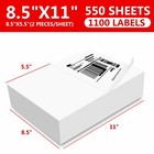 1100 Premium 8 5 x 5 5  Self Adhesive Shipping Labels Half Sheet For Laser