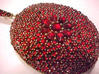 Antique 100  Year Old Garnet Ruby Mourning Locket Brooch