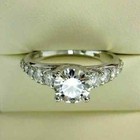2 Ct Round Cut Solid 14k White Gold Moissanite Solitaire Engagement Ring