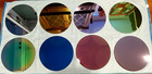 8 Pc Lot Semiconductor Silicon 300mm Wafers Colorful Blue Gold Green Pink Mauve