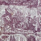 Gorgeous Antique Purple Toile Quilted Textile Solitary Pattern Nantes Farmhouse
