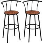 Bar Stools Set Of 2  Swivel Counter Stools With Backrest  Bar Height S