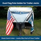 Rv Flag Pole Mount For Tongue Jack     Double Flagpole Holder For Camper Tra