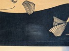 Vintage Marushka Sleepy Whale Canvas Screen Print - Blue - 16x20 Vtg 