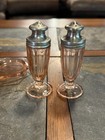 1930 Vtg Pink Depression Glass Salt And Pepper Shakers With Caddy Set Art Deco