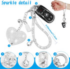 Crystal Keychain Set  Rhinestone Heart-shaped Key Chain With Tassel  Bling Car K