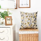 Calitime Throw Pillow Covers Luxury Chenille Cute Leaves Decorative Cushion Case