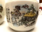 3 Graduated Round Planters Vases Chinese Porcelain Mid Century