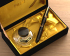 Authentic Pilot Maki-e 2 Cranes Urushi 14k M Nib Unused Pen With Box Ink Jar Set
