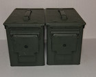 M2a2 50 Cal Metal Ammo Cans 2 Pack Lot Ammunition Storage Boxes Used