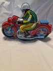 Vintage 1950s Tin Litho Motorcycle Friction Toy Made In Japan 
