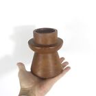 Mid Century Modern Teak Wood Candle Holder  Danish Modern Style Vintage Chunky