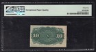 Fr  1261 10 Cents Fourth Issue Fractional Currency Note Pmg Very Fine-35epq