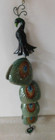 Rare Cracker Barrel Peacock Ceramic Wind Chime Colorful Free Shipping