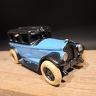 8  Antique Vintage Style Blue Cast Iron Toy Race Car