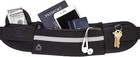 Large Capacity Black Running Belt Pouch For Phone Keys Cash Id Adjustable