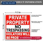 4 Pack Large No Trespassing Signs Private Property  9 5 Inch X 9 5 Inch Private