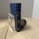 Vintage Mid Century Modern Decorative Lucite   Metal Coil Steel Book Holder 
