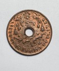 Dutch Netherlands East Indies 1 Cent 1945-s Km 317 Holed Coin