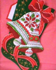 Finished Bucilla Poinsettia Bells Stocking 18  Bucilla Bells Stocking  Lovely   