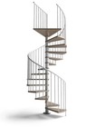 Indoor Spiral Staircase Non-slip Brushed Beech Wood Step Pvc Handrail 12step Kit