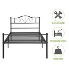 Twin Full Queen Size Metal Bed Frame Mattress Platform Headboard Foundation Base