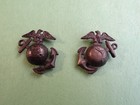 Wwii Usmc Marine Corps  1937 Pattern  Eagle  Globe And Anchor Collar Insignia