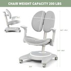 Ergonomic Kids Study Chair Height Adjustable With Auto Sit-locking Wheels  gray 